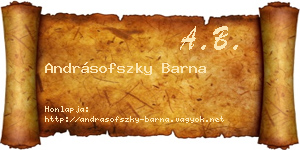 Andrásofszky Barna névjegykártya