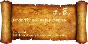 Andrásofszky Barna névjegykártya